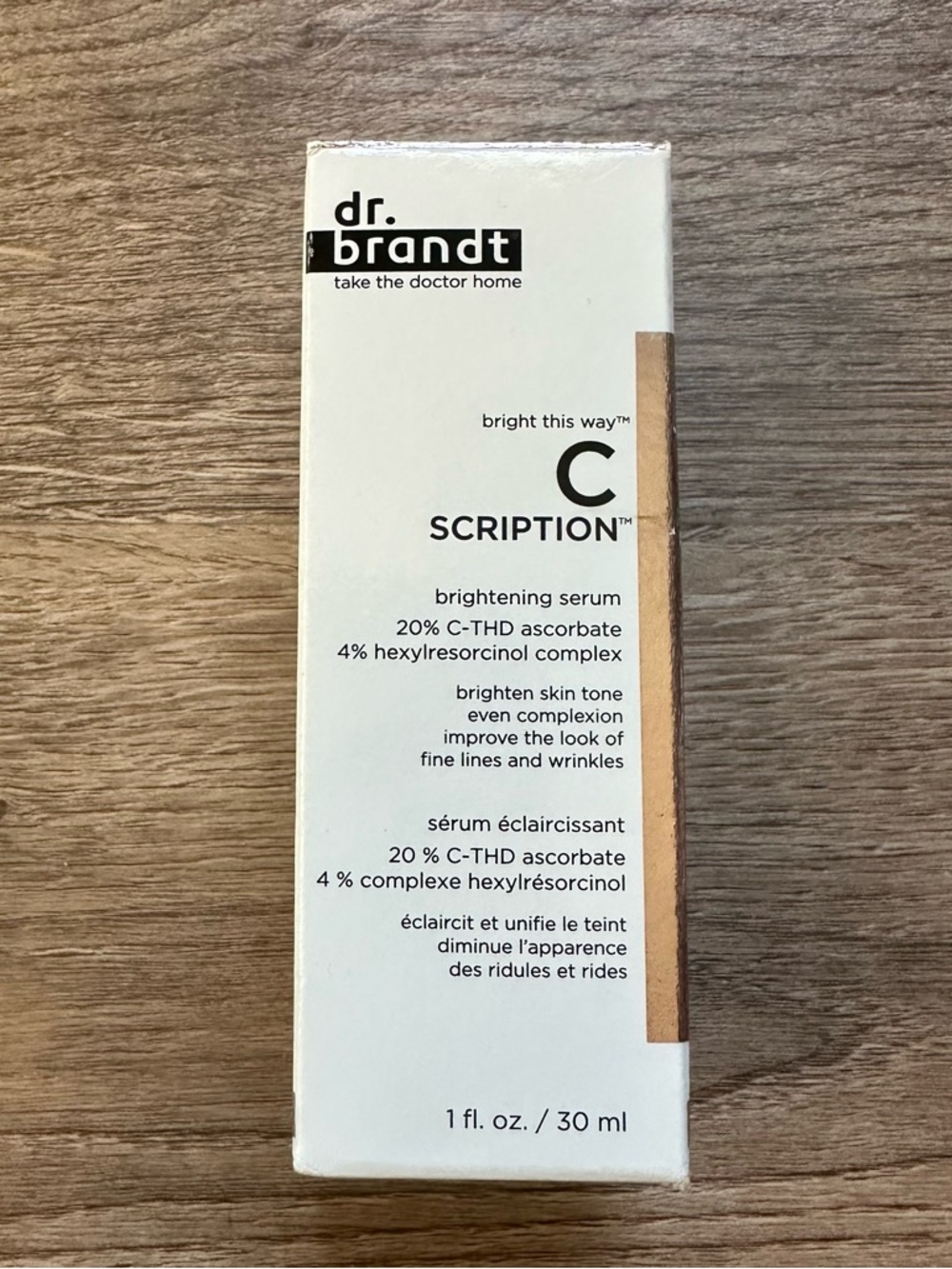 Dr. Brandt C Scription Brightening Serum – White and Gold Accents